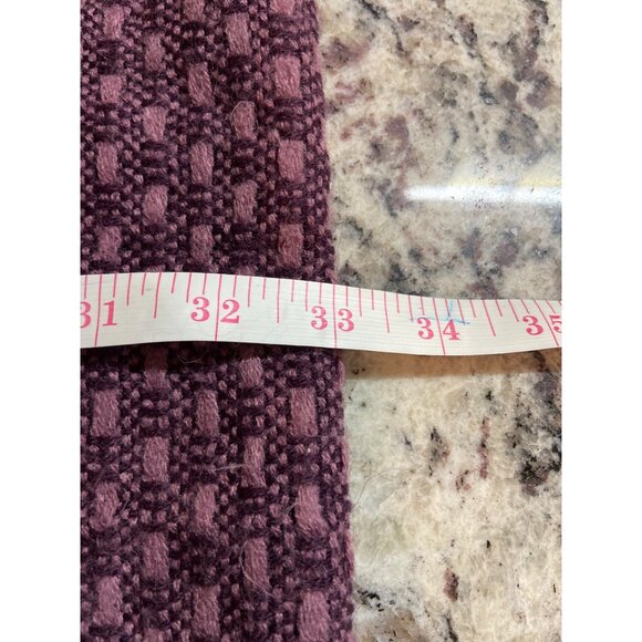 Lands End Infinity Scarf Purple Check Textured Wool Blend Cozycore Boho Festival - Picture 4 of 5